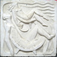 American Art Deco Beach Themed Wall Sculpture by Chuck Dodson